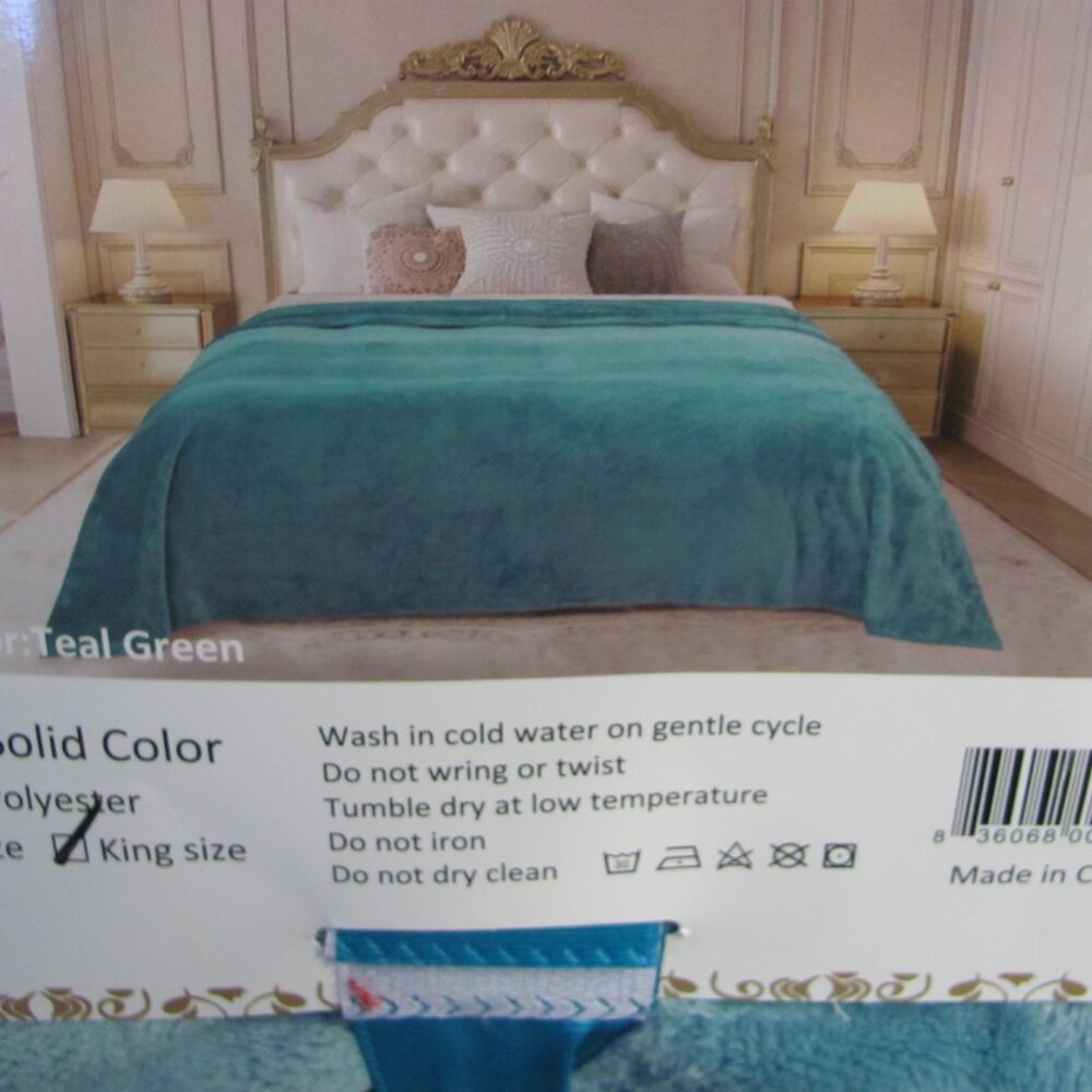 GL  GOLDEN LINEN  FLANNEL/VELOUR BLANKET/THROW NIP - Picture 6 of 8